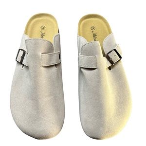 MEIXIEMEILE grey suede potato slip on mules women’s size EU 43 US 11 NWOB